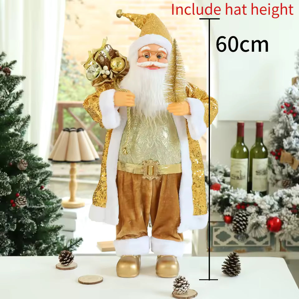 Christmas Large Santa Claus Dolls Ornaments Standing Santa Figurine Doll Christmas Home Decoration Kids Gift navidad