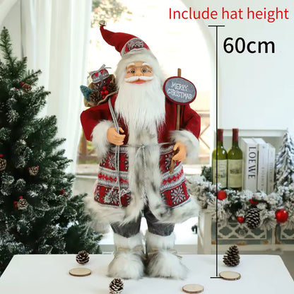 Christmas Large Santa Claus Dolls Ornaments Standing Santa Figurine Doll Christmas Home Decoration Kids Gift navidad