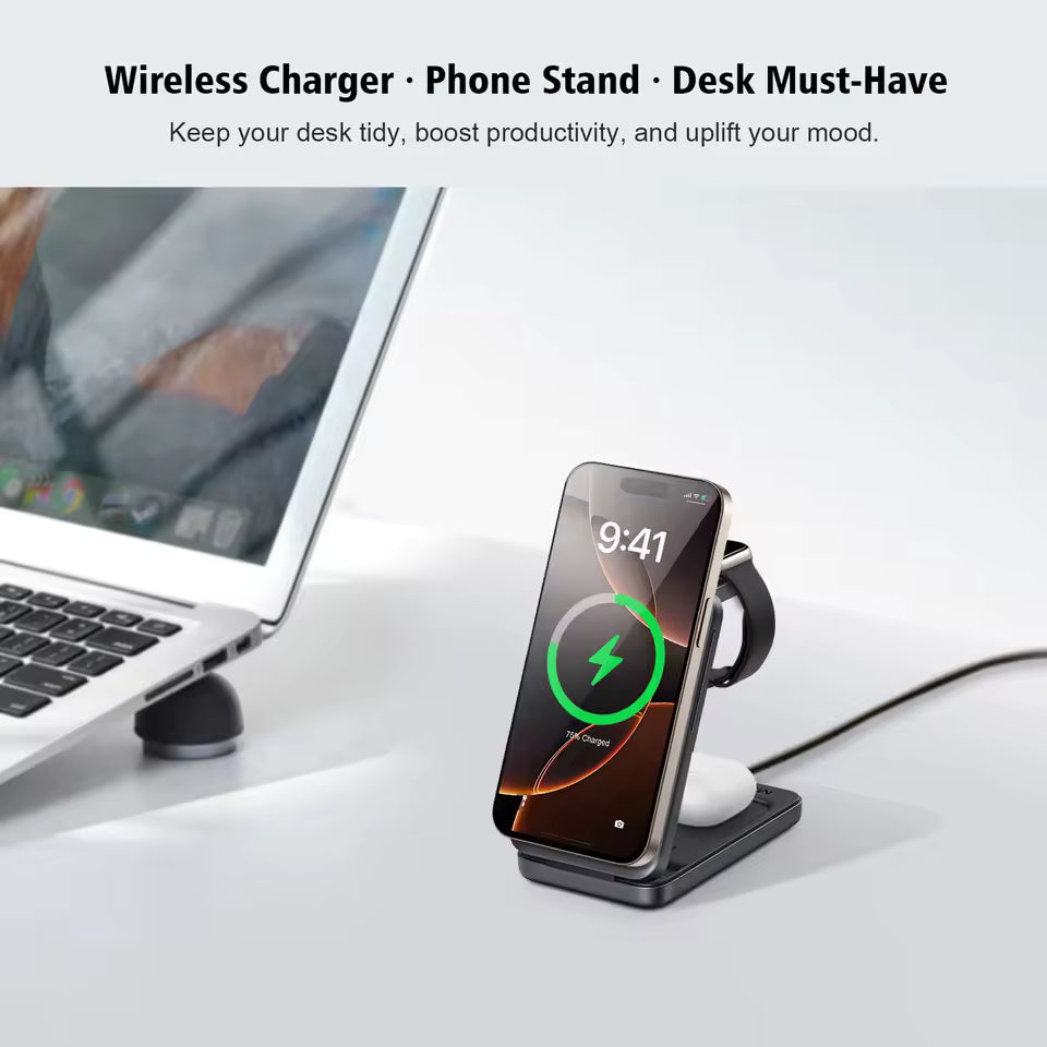 Desktop Magnetic Wireless Charger Stand For Magsafe iPhone