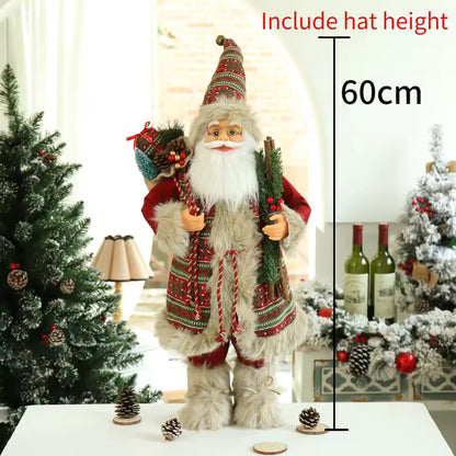 Christmas Large Santa Claus Dolls Ornaments Standing Santa Figurine Doll Christmas Home Decoration Kids Gift navidad