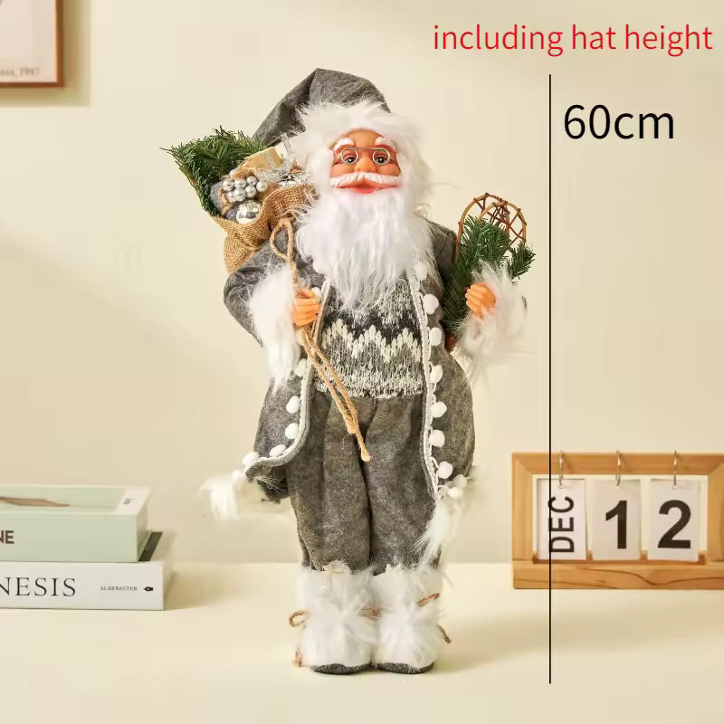 Christmas Large Santa Claus Dolls Ornaments Standing Santa Figurine Doll Christmas Home Decoration Kids Gift navidad
