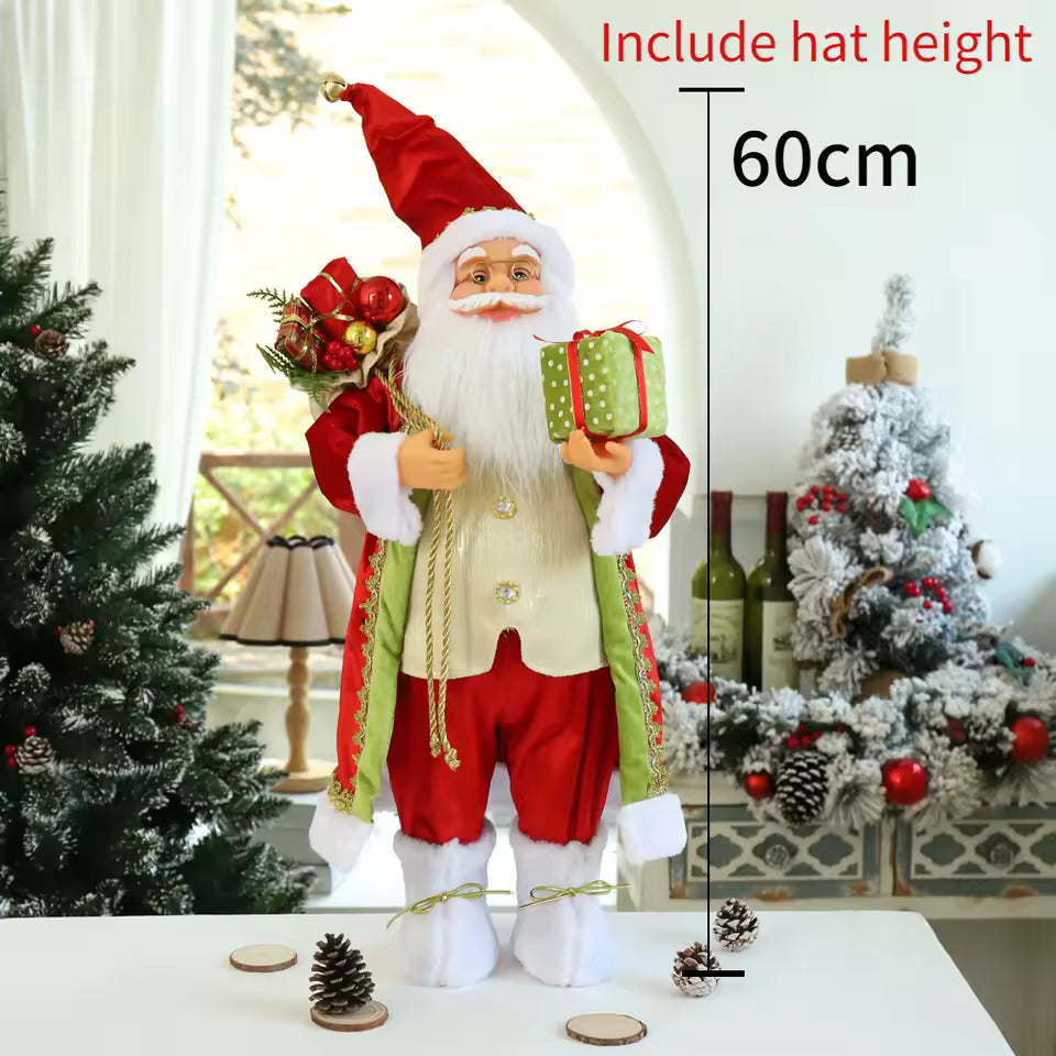 Christmas Large Santa Claus Dolls Ornaments Standing Santa Figurine Doll Christmas Home Decoration Kids Gift navidad
