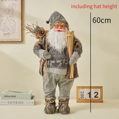 Christmas Large Santa Claus Dolls Ornaments Standing Santa Figurine Doll Christmas Home Decoration Kids Gift navidad