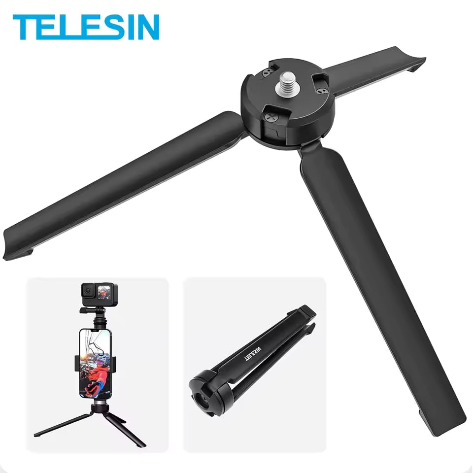TELESIN Extendable Aluminum Alloy Selfie Stick With Tripod And Phone Clip