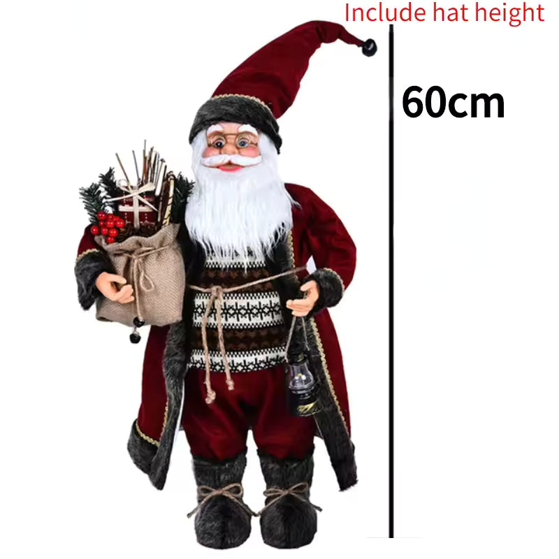 Christmas Large Santa Claus Dolls Ornaments Standing Santa Figurine Doll Christmas Home Decoration Kids Gift navidad