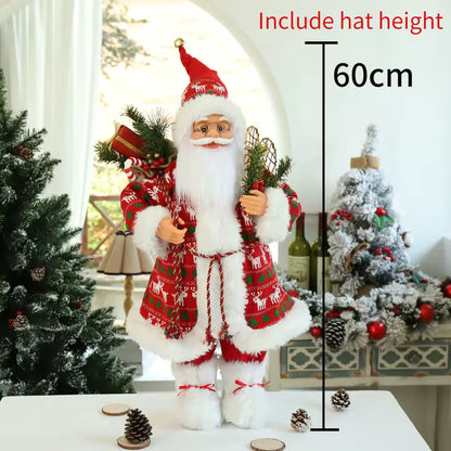 Christmas Large Santa Claus Dolls Ornaments Standing Santa Figurine Doll Christmas Home Decoration Kids Gift navidad