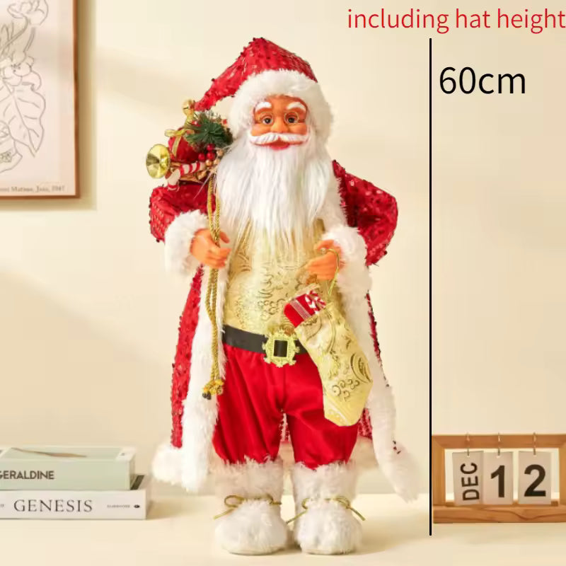 Christmas Large Santa Claus Dolls Ornaments Standing Santa Figurine Doll Christmas Home Decoration Kids Gift navidad