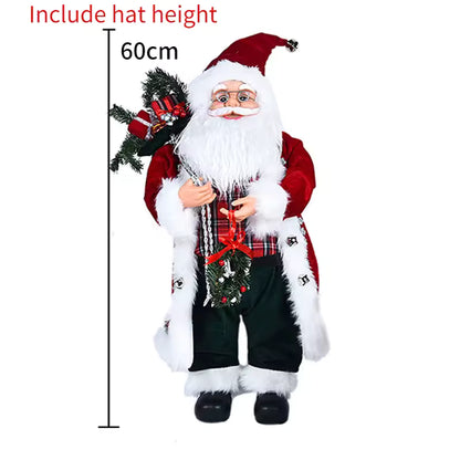 Christmas Large Santa Claus Dolls Ornaments Standing Santa Figurine Doll Christmas Home Decoration Kids Gift navidad
