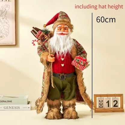 Christmas Large Santa Claus Dolls Ornaments Standing Santa Figurine Doll Christmas Home Decoration Kids Gift navidad